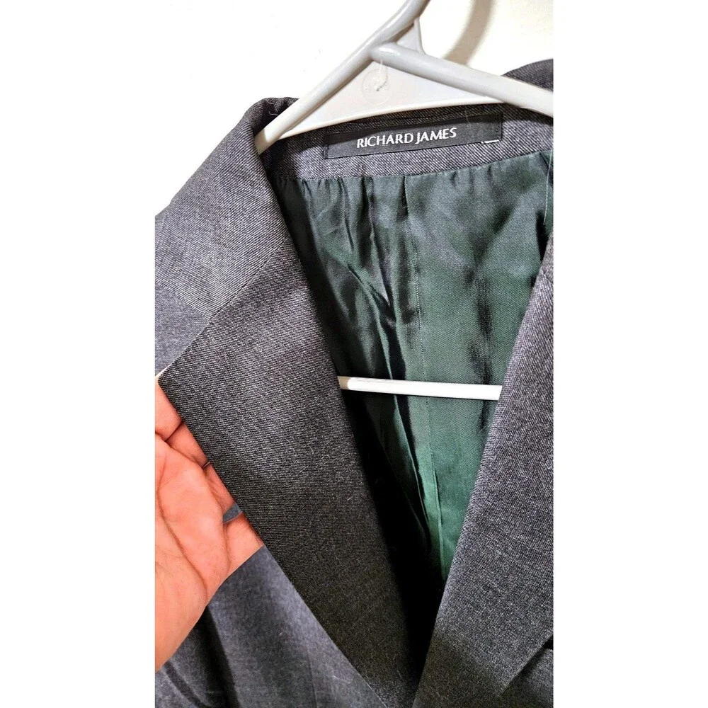 Richard James Savile Row Blazer Men's Dark Gray Blazer Tailored London